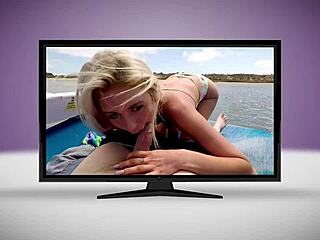 tattooed teen kinsley karter drops for pov bj in parking garage then bends over