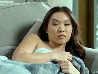 Roommates masturbate wildly then ride cowgirl doggystyle in hot roommate sex