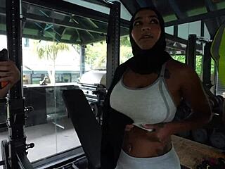 Arab girl seduces gym workers into wild gangbang frenzy