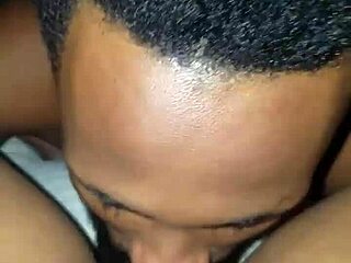 brown ebony girl has her pussy eagerly eaten out close up