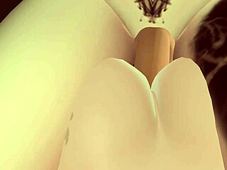 Master kneels to suck pet's cock then flips her for deep shemale pounding