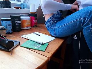 Colombian Neighbor's Big Ass Sucking Riding POV Sentones Cum in Homemade Room