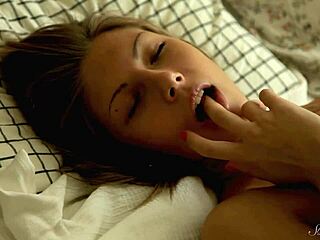 Beautiful tanned teen anjelica spreads legs fingers shaved wet pussy with vibrator closeup