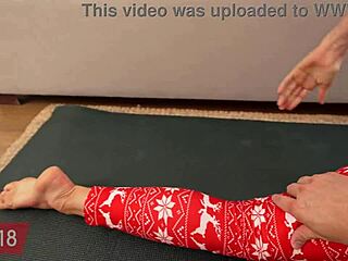 super skinny gina gerson does christmas yoga then takes pov skinny pussy pounding