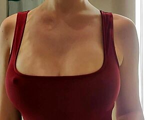 trying on see through latex in public changing room flashing tits