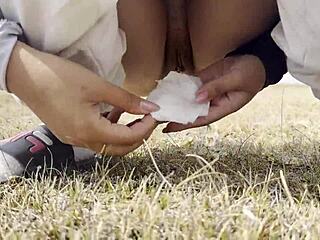 Public pissing compilation wiping hairy pussy with paper outdoors pov