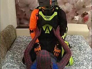 Yo, Spiderman hooks up with biker dude! 😜