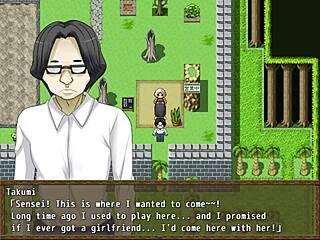 Minako cheats in English hentai game 5.