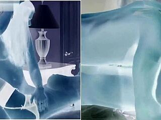 Lesbian girls in missionary position kissing and tribbing until cum.