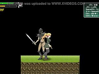 Wow! Cute Blonde Hentai Girl Bangs Soldiers in Wild Battle Game