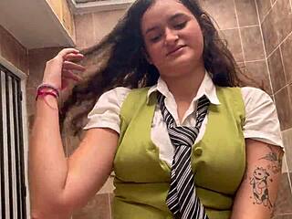 Big tits student fucks teacher to approve economics.