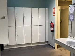 Gym shower gay cruising with blowjobs and hot masturbation!