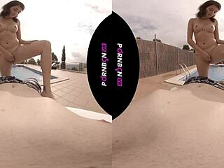 Young Latina Neighbor Wants Outdoor Pool Sex