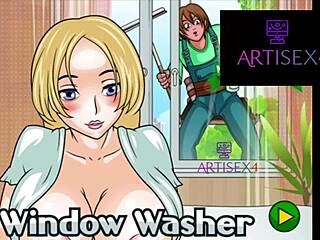 A horny housewife gets jerked off while watching a movie