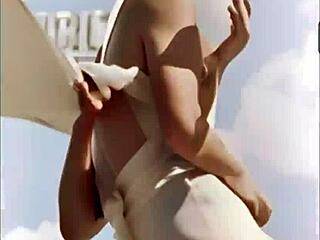 Skinny crossdresser fingering in lake adventure