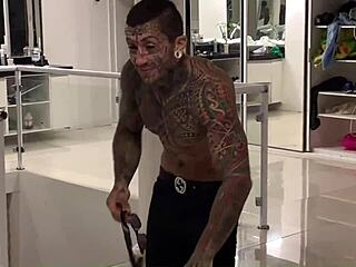 Pierced Brunette Nymph Shows Off, Gets Fucked by Tattooed Guy