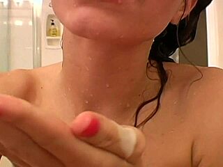 Wow! Addison's Tongue Teases Naked Pussy In Solo Shower Scene!