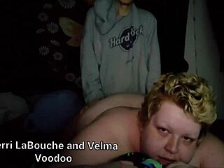 Intriguing-Neutral Trans girl Kerri and Velma Voodoo in unique couple dynamic