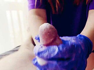 Asmr masturbation in gloves with a lot of cum 😊