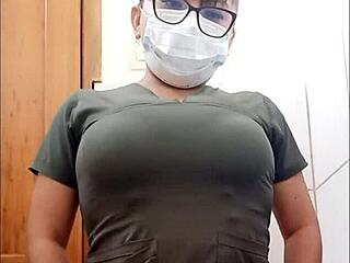 sexy latina patient teases boss in hospital interracial dance