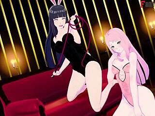 sakura and hinata in a wild naruto fantasy threesome with full action