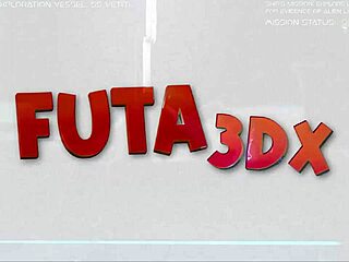 horny blue hair bitch in futa3dx sucks futa cock