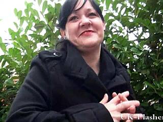 Exhibitionist English Amateur Andreas Flashes in Daring Outdoor Striptease