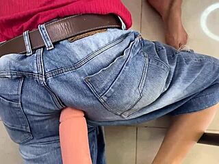 Three women suck man's big cock in foursome