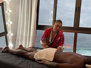 asian masseuse gives relaxing massage to hung black guy. he couldn’t resist and creampied latina hottie lina nakamura!