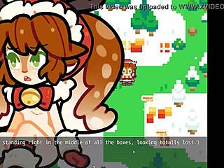 Christmas hentai game with Poppy covered in hot cum