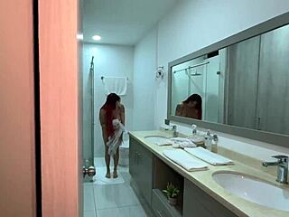 Wow! Spying Step Sister's Red-Haired Friend in Bathroom!