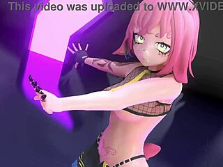 Animated idol El xox in a sexy strip tease performance