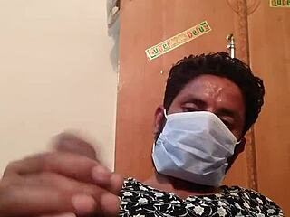 Hot Gay Masturbation In Wife's Silk Gown!