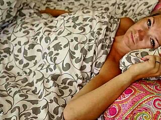 Wife stares deep into eyes while husband licks and fucks her hard