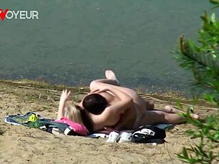 Beach Voyeur Spots Naughty Teen PAWG Riding Her BF in Public.