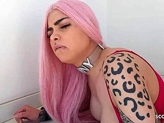 Pink-Haired Latina Penny Unicorn Picked Up for Raw Balcony Fuck by Old Tourist