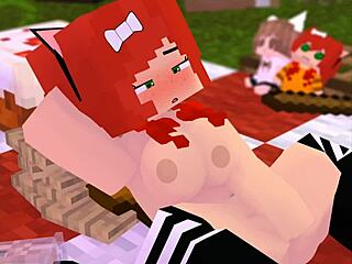My latest Mineporncraft creation features solo masturbation in detail