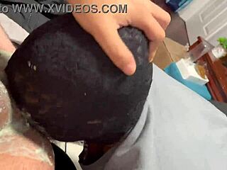 Black Bitch Gags Hard on Throatfuck, Slurps Messy Puke!