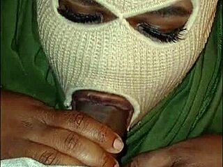 masked girl gives super sloppy deep throat blowjob. just wild homemade action all over!