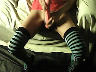 Stunning brunette role-plays as woman to seduce boyfriend