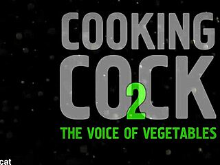 Close-up cooking of a huge dick for dinner