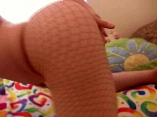 Genevive Rips Fishnet Pantyhose for Intense Cock Grinding Massage