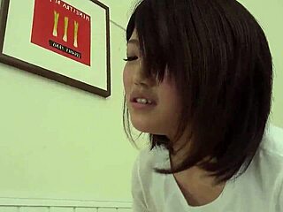 Petite Japanese step-sister gives virgin step-brother a blowjob