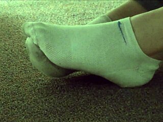 Dirty Socks Hidden Under Sneakers Caught on Camera