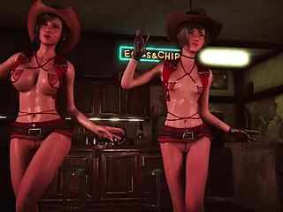 slutty tifa and yuffie dance half-naked at 7th heaven bar