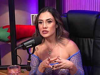 Busty hottie from California begs for anal with her shaved Latina body