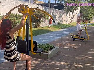 My wife showin’ off in a crowded park, damn she hot!