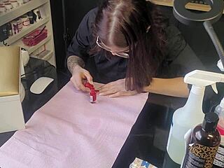 Manicurist Teases Small Cock With Tongue And Handjob In Pov