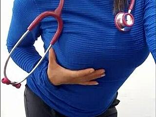 Real porno of Latina nurse in hospital office with boss