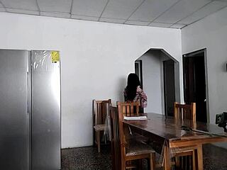 hot latina spreads legs to show huge ass to strangers at home